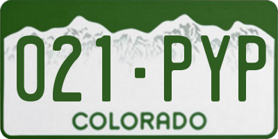 CO license plate 021PYP