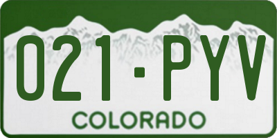 CO license plate 021PYV