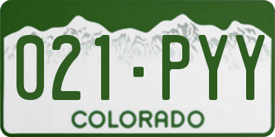 CO license plate 021PYY