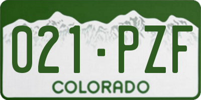 CO license plate 021PZF