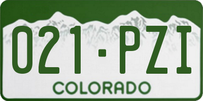 CO license plate 021PZI