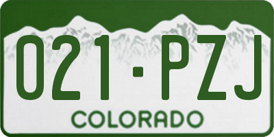 CO license plate 021PZJ