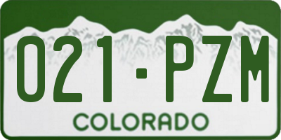 CO license plate 021PZM