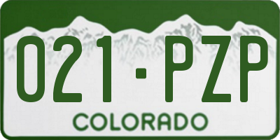 CO license plate 021PZP