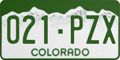 CO license plate 021PZX