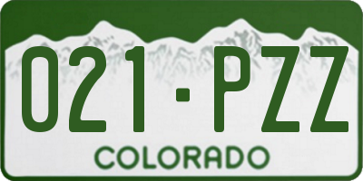 CO license plate 021PZZ