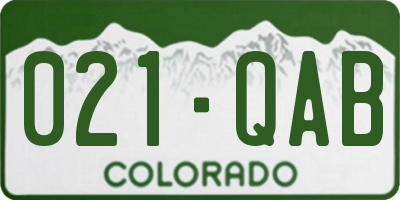 CO license plate 021QAB