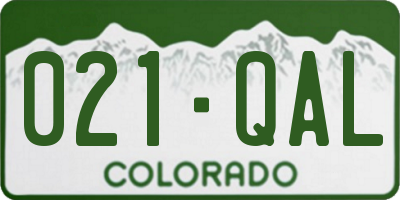 CO license plate 021QAL