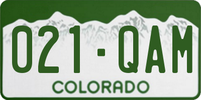 CO license plate 021QAM