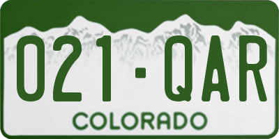 CO license plate 021QAR