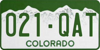 CO license plate 021QAT