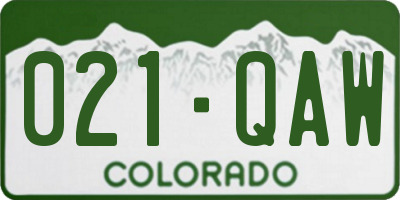 CO license plate 021QAW