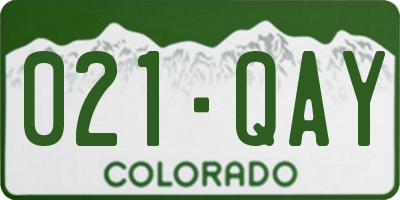 CO license plate 021QAY