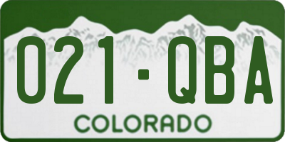 CO license plate 021QBA