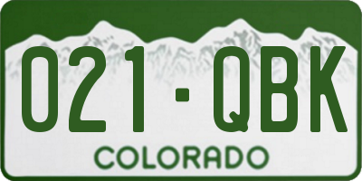CO license plate 021QBK