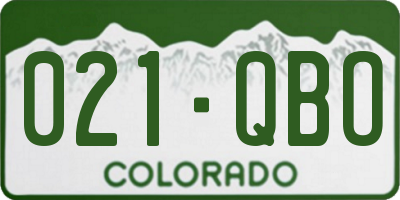 CO license plate 021QBO