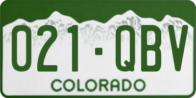 CO license plate 021QBV