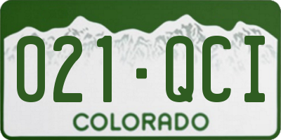 CO license plate 021QCI