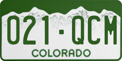 CO license plate 021QCM