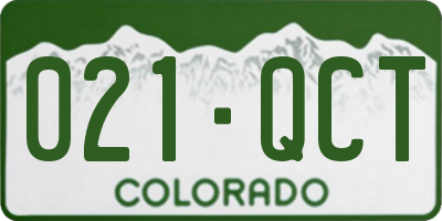 CO license plate 021QCT