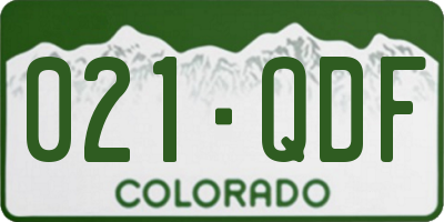 CO license plate 021QDF