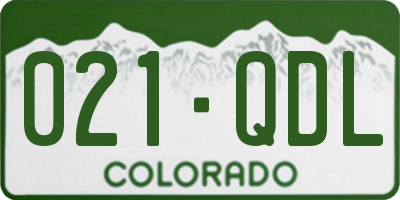 CO license plate 021QDL