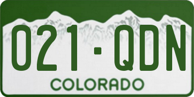 CO license plate 021QDN
