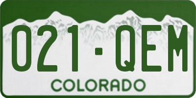 CO license plate 021QEM