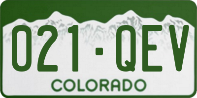 CO license plate 021QEV