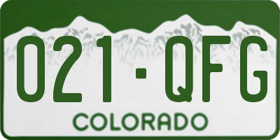 CO license plate 021QFG