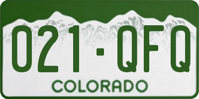 CO license plate 021QFQ