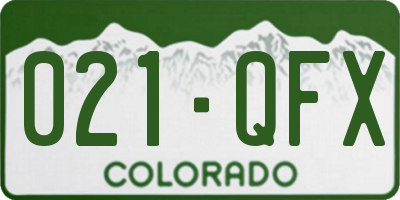 CO license plate 021QFX