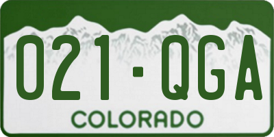 CO license plate 021QGA