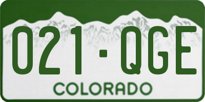 CO license plate 021QGE
