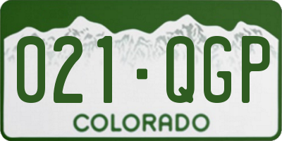CO license plate 021QGP