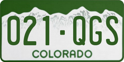 CO license plate 021QGS