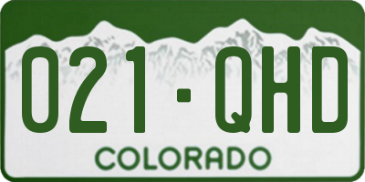 CO license plate 021QHD