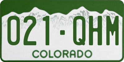 CO license plate 021QHM
