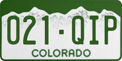 CO license plate 021QIP