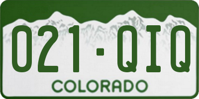 CO license plate 021QIQ