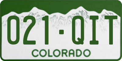 CO license plate 021QIT