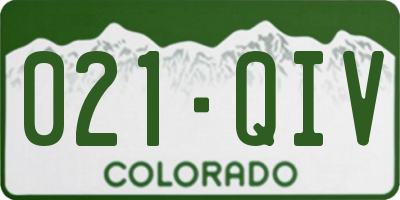 CO license plate 021QIV
