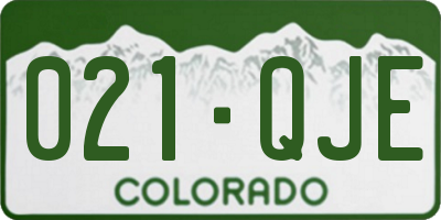 CO license plate 021QJE