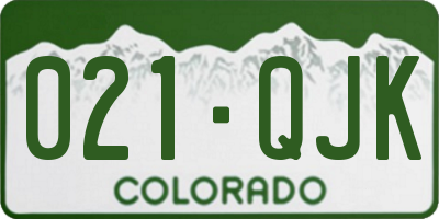 CO license plate 021QJK