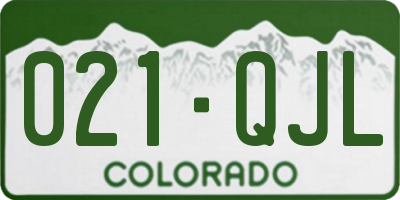 CO license plate 021QJL