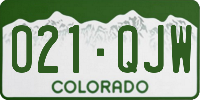 CO license plate 021QJW