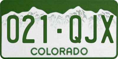 CO license plate 021QJX