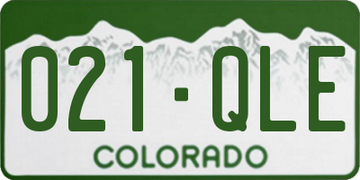CO license plate 021QLE