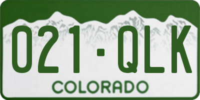 CO license plate 021QLK
