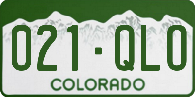 CO license plate 021QLO